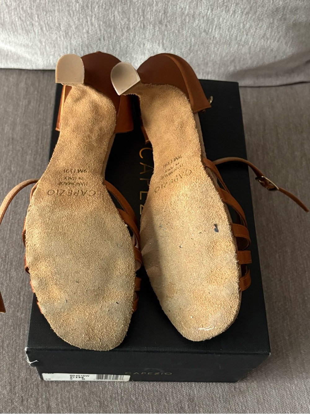 Capezio Women's Copper Satin T‑Strap Heels - Picture 4 of 4